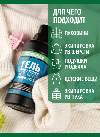Набор для стирки пуха Sibearian Down SET (500 мл, 50 мл + 4 шарика)